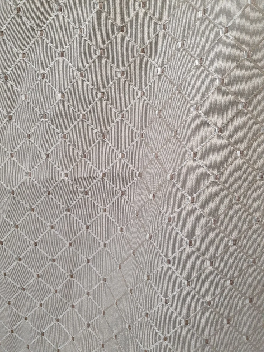 Beige Textured Shower Curtain - Neutral Bathroom Linen